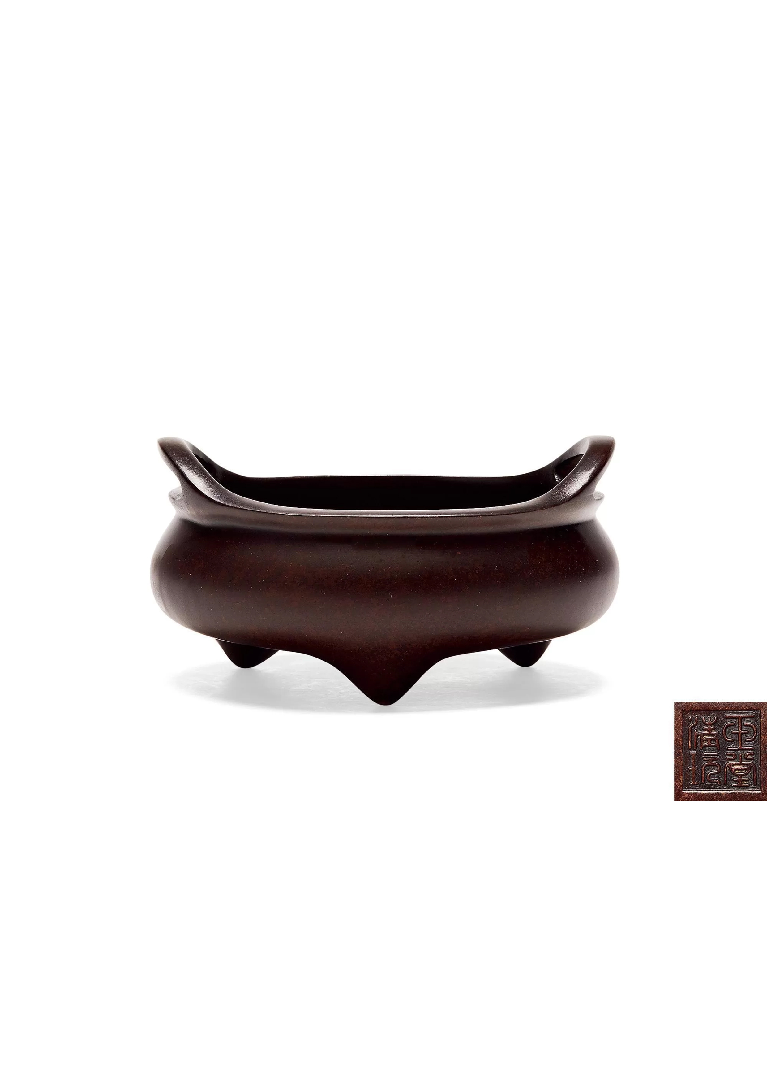 清 沖天橋耳三足銅爐